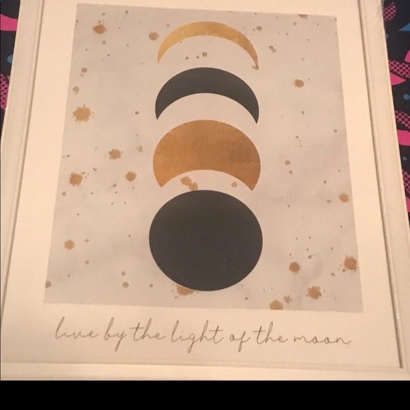 New "Live by the light of the moon" White Framed Wall Art - Picture 10 of 10